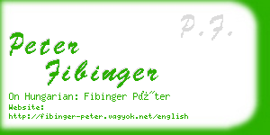 peter fibinger business card
